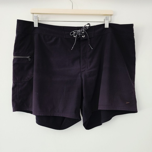 Speedo black board‎ shorts swim zipper pocket womens size XL - Picture 1 of 4